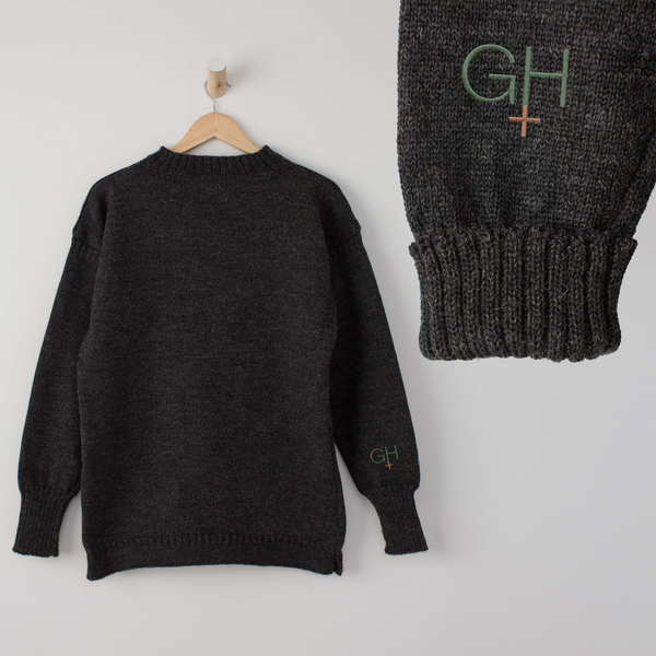 GH x LE TRICOTEUR CHARCOAL GUERNSEY JUMPER