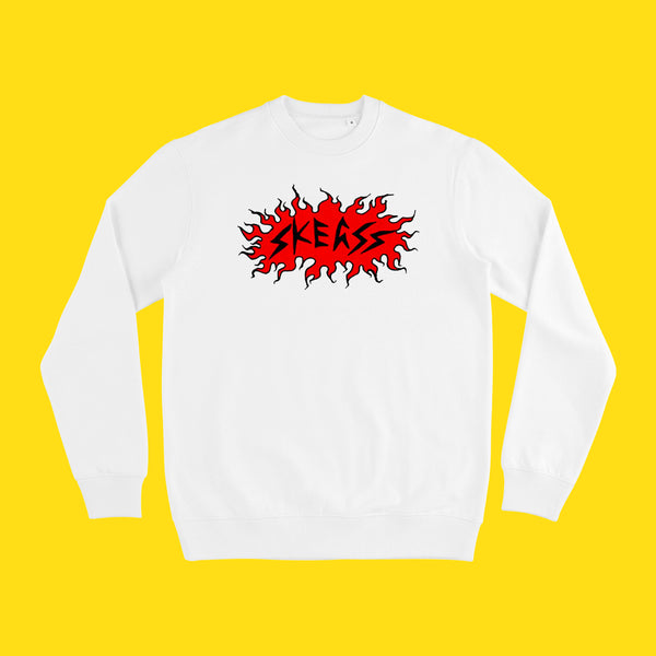 SKEGSS: Flame Logo Sweatshirt (White)