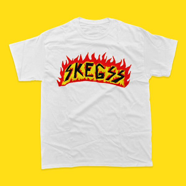 SKEGSS: Flame Logo Tee (White)