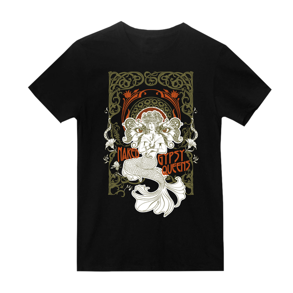 NAKED GYPSY QUEENS MERMAID BLACK T-SHIRT