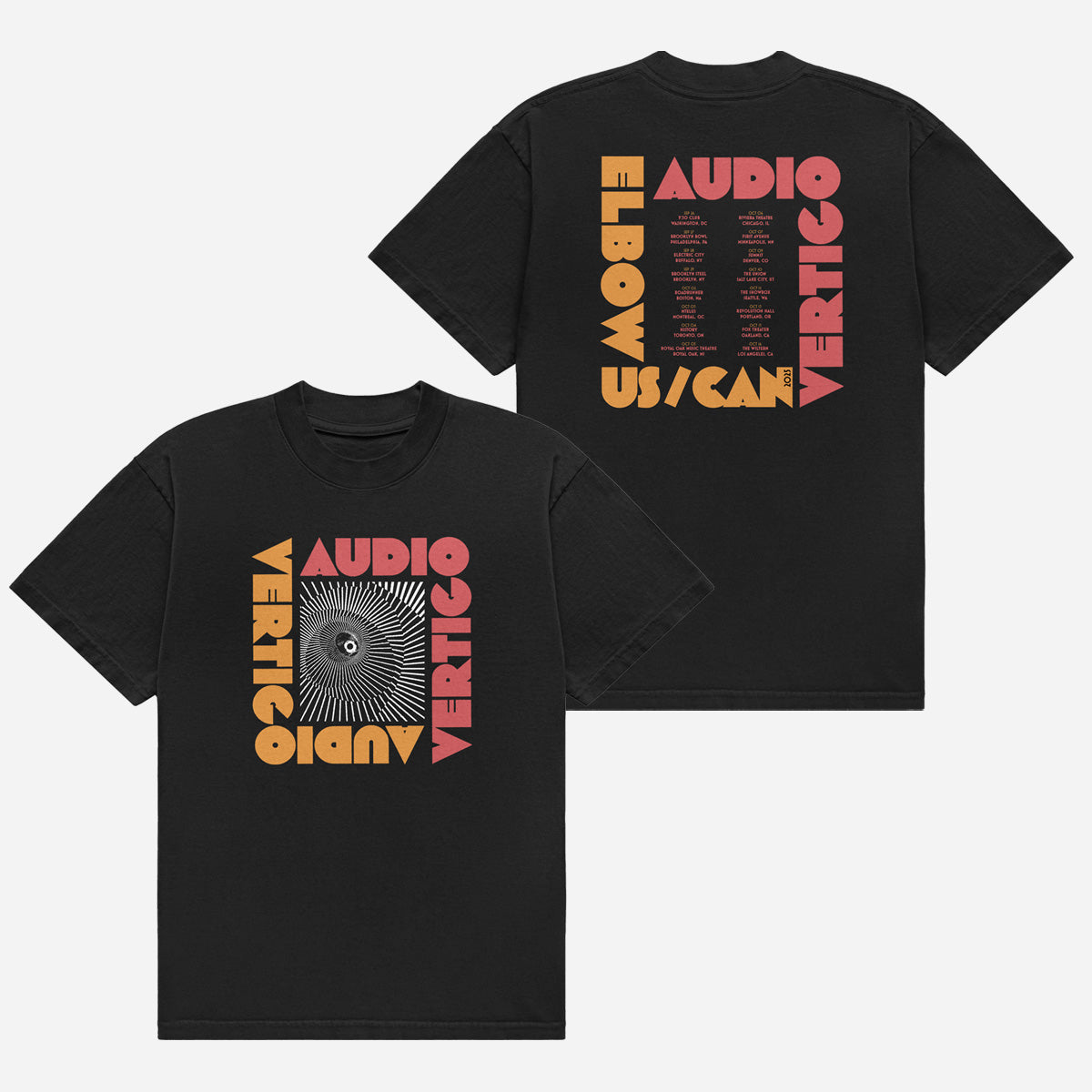 Age Factory vertigo S/S Tee ブラック Tシャツ AudioVertigoTourFront_Back_204