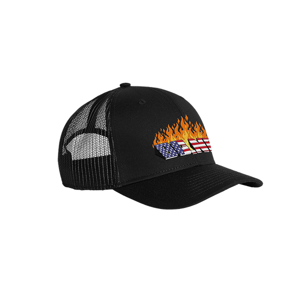 BCNR flame logo trucker hat