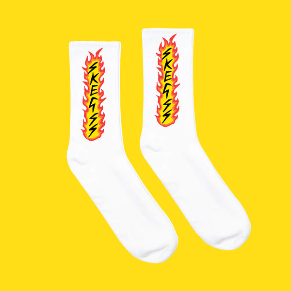 SKEGSS: Flame Socks (White)