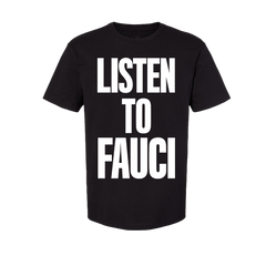 LISTEN TO FAUCI BLACK OVERSIZED SHIRT