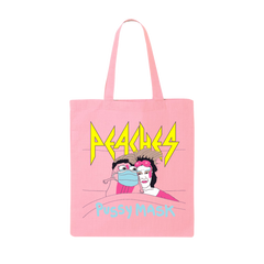 PEACHES PUSSY MASK PINK TOTE
